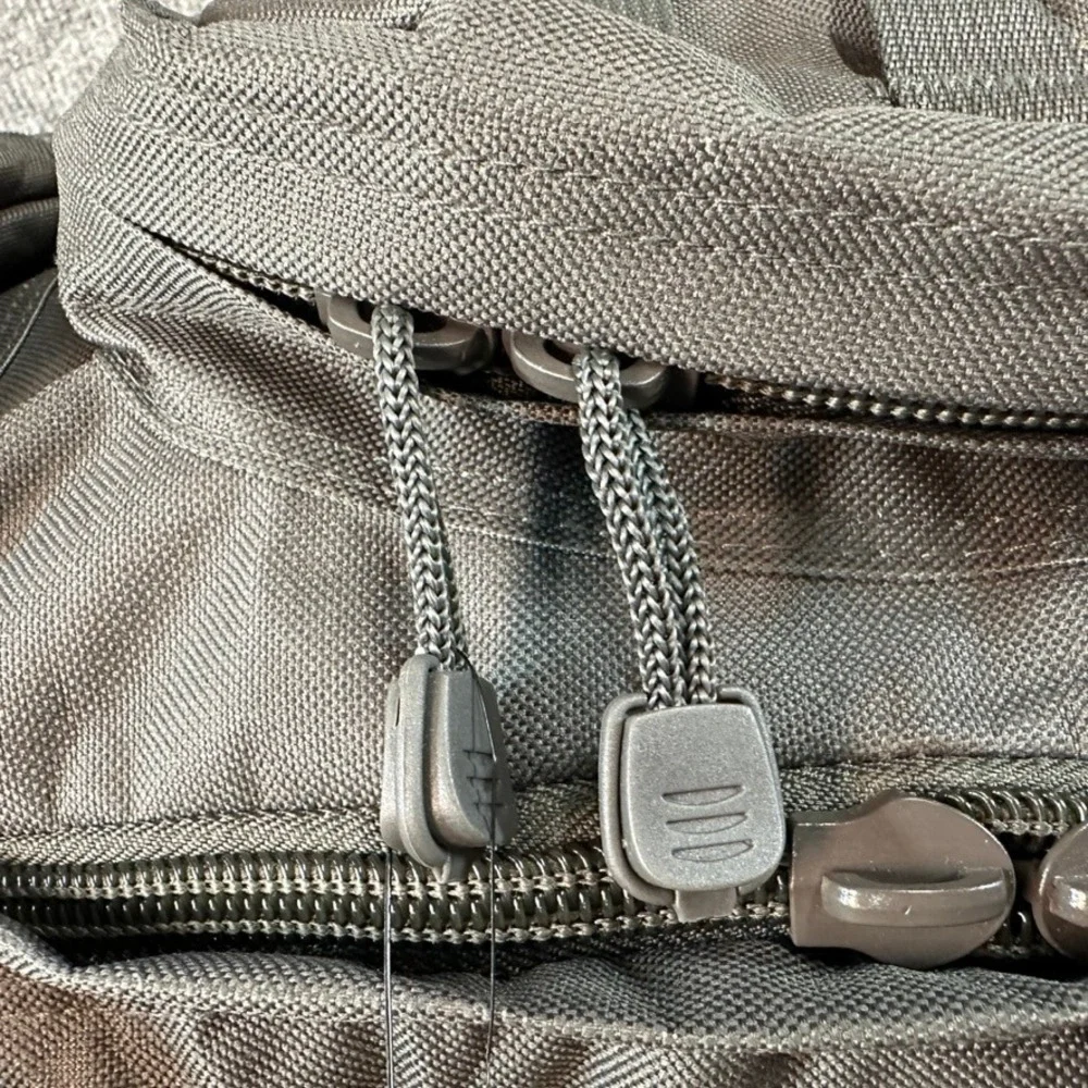 VISM Tactical Military Style Backpack Black Canvas MOLLE Webbing Multi-Pocket